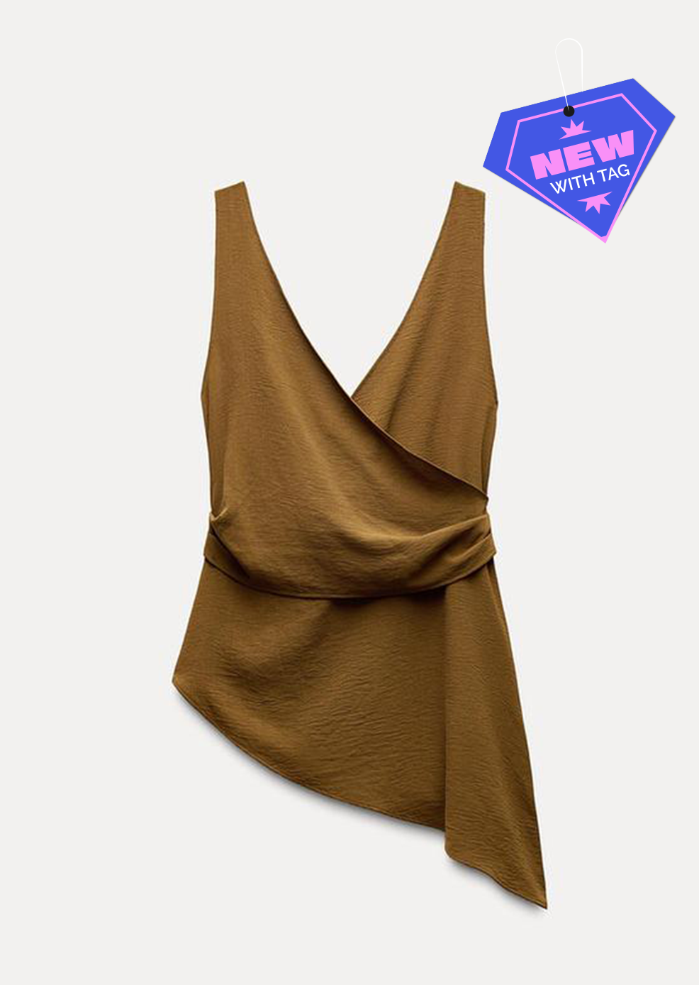 Brown Asymetric Halter